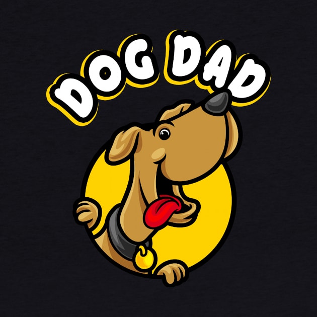 Dog Dad Funny Dog Lover Cartoon Comic Mens by Foxxy Merch